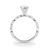 1.50 Carat Round Diamond Art Deco Engagement Ring Setting (0.25ctw) In 18k White Gold - simonbjewels.co