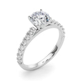 1.50ct Round Brilliant Petite Micropavé  Diamond Engagement Ring Setting (0.75ctw) In 18k White Gold - simonbjewels.co