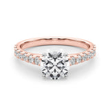 1.50ct Round Brilliant Petite Micropavé  Diamond Engagement Ring Setting (0.75ctw) In 18k White Gold - simonbjewels.co