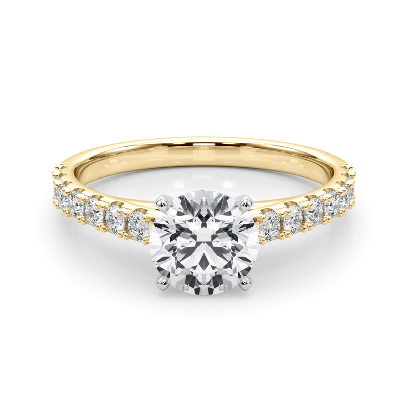 1.50ct Round Brilliant Petite Micropavé  Diamond Engagement Ring Setting (0.75ctw) In 18k White Gold - simonbjewels.co