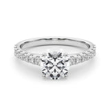 1.50ct Round Brilliant Petite Micropavé  Diamond Engagement Ring Setting (0.75ctw) In 18k White Gold - simonbjewels.co