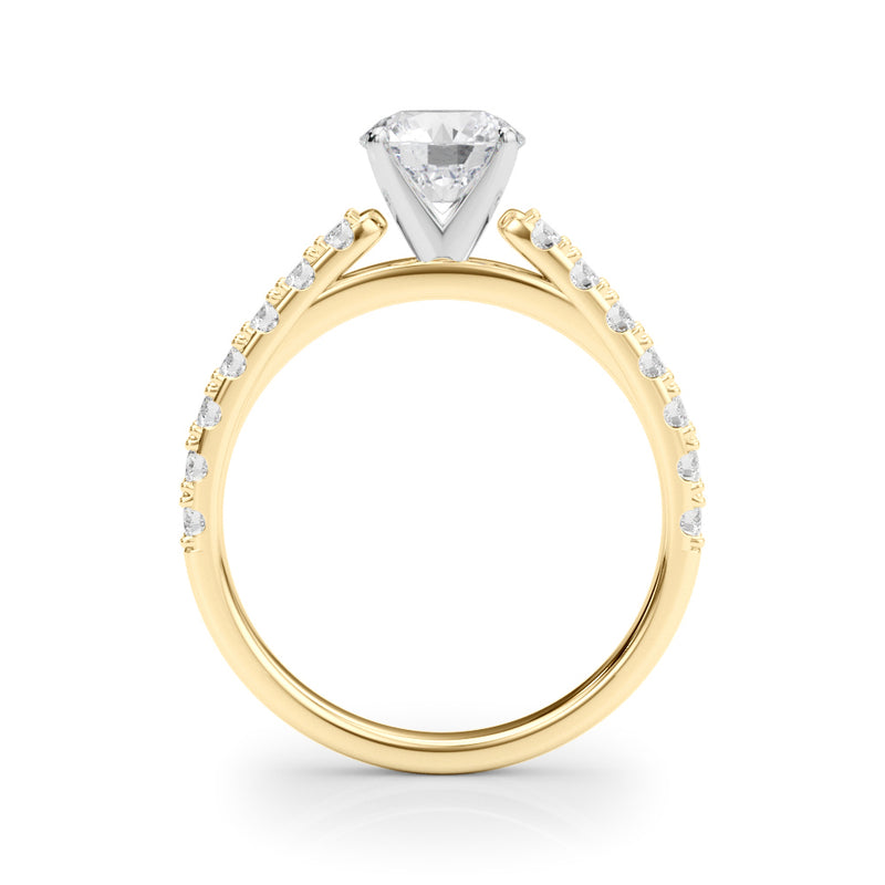 1.50ct Round Brilliant Petite Micropavé  Diamond Engagement Ring Setting (0.75ctw) In 18k White Gold - simonbjewels.co