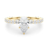 1.55ct Pear Cut Lucida Setting Diamond Engagement Ring Setting (0.65ctw) In 14k Gold - simonbjewels.co