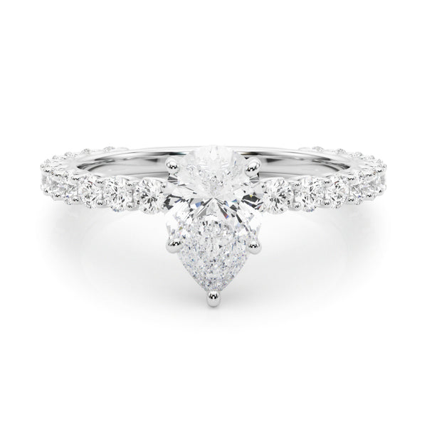 1.55ct Pear Cut Lucida Setting Diamond Engagement Ring Setting (0.65ctw) In 14k Gold - simonbjewels.co