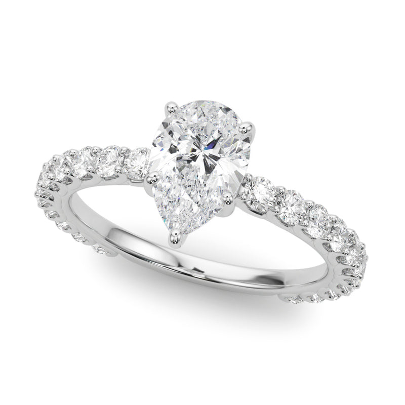 1.55ct Pear Cut Lucida Setting Diamond Engagement Ring Setting (0.65ctw) In 14k Gold - simonbjewels.co