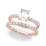2.00ct Emerald cut Lucida Setting Diamond Engagement Ring Setting (0.65ctw) In 14k Gold - simonbjewels.co