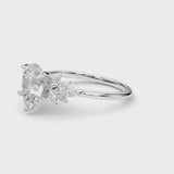 1.35 ct tw Pear Shaped Diamond Solitaire  Engagement Ring Setting (1/3 ct tw) In 18k White Gold