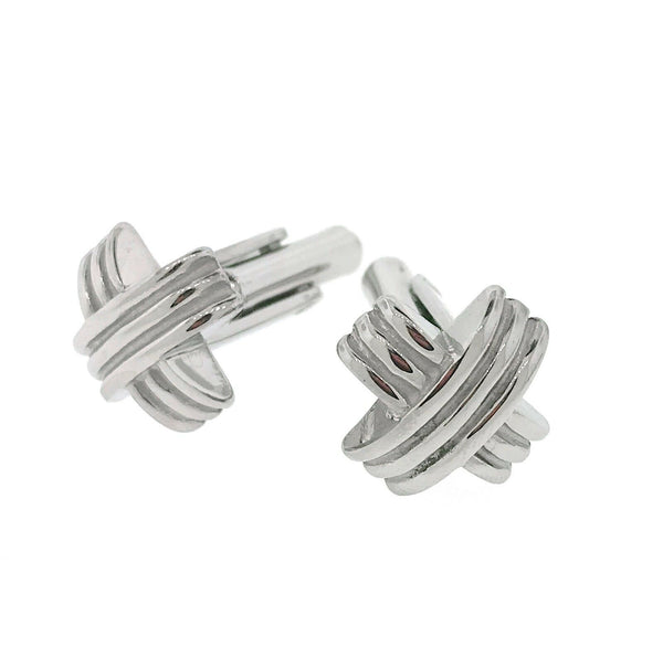 mens stainless steel cufflinks knot design handmade - simonbjewels.co