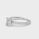 2.00ct Emerald cut Lucida Setting Diamond Engagement Ring Setting (0.65ctw) In 14k Gold