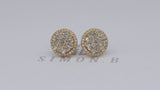 2.80ctw Natural Round Diamond Cluster Earrings 14k Yellow Gold