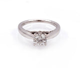 Tolkowsky 1.03CT Round Diamond Certified Engagement Ring in 14k White Gold - simonbjewels.co