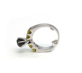 natural 1.00ct center black diamond with yellow side diamond ring 14k white gold - simonbjewels.co