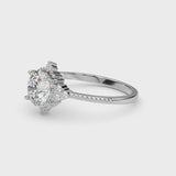 1 1/8 ct tw Round cut Diamond Engagement Ring Setting (1/8 ct tw) In 18k White Gold