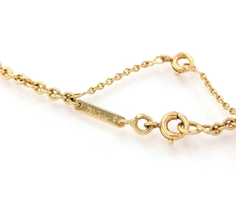Authentic! Vintage Cartier 18K Yellow Gold Diamond Heart Clover Pendant Necklace