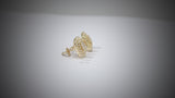 2.61 ctw Round Natural Diamond Pave Cluster Earrings in 14k Yellow Gold