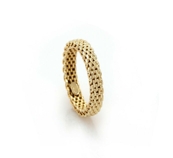 Tiffany & Co. 18k Yellow Gold Somerset Mesh Ring Size 6.5 - simonbjewels.co