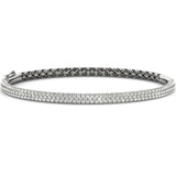 2.63 ct Round Diamond Pave set Multi Row Bangle Bracelet 18K White Gold - simonbjewels.co