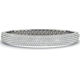 6.75 ct Round cut Pave Multi Row Bangle Bracelet 18K White Gold - simonbjewels.co