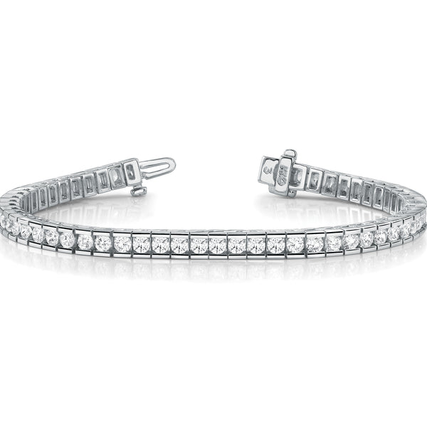 10.50 ct Round Diamond Channel Set Tennis Diamond Bracelet 14K Gold - simonbjewels.co