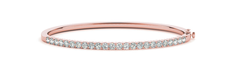 1.50 Carat Round Diamond Micro-pave Straight Line Bangle Bracelet in 14k Gold - simonbjewels.co