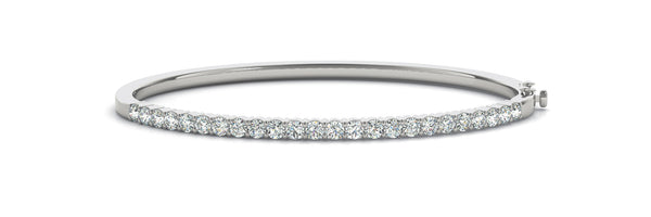 1.50 Carat Round Diamond Micro-pave Straight Line Bangle Bracelet in 14k Gold - simonbjewels.co