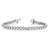 3.20 ct Round cut Diamond Illusion Tennis Bracelet 14K White Gold - simonbjewels.co