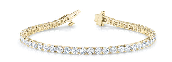 6.00ctw Round Brilliant 4-Prong Diamond Eternity Tennis Bracelet Set In 14k Gold - simonbjewels.co