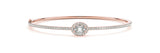 1.00ct Oval Cut Diamond Halo Hinged Bangle Bracelet (1.00ct) set in 14k Gold - simonbjewels.co