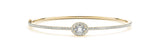 1.00ct Oval Cut Diamond Halo Hinged Bangle Bracelet (1.00ct) set in 14k Gold - simonbjewels.co