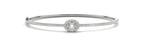 1.00ct Oval Cut Diamond Halo Hinged Bangle Bracelet (1.00ct) set in 14k Gold - simonbjewels.co