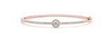 0.65ct Round Diamond Halo Hinged Bangle Bracelet (1.25ct) set in 14k Gold - simonbjewels.co