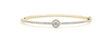 0.65ct Round Diamond Halo Hinged Bangle Bracelet (1.25ct) set in 14k Gold - simonbjewels.co