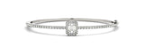 0.85ct Emerald Cut Diamond Halo Hinged Bangle Bracelet (1.00ct) set in 14k Gold - simonbjewels.co