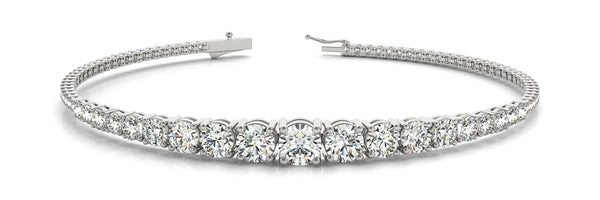 2.80 Carat Round Cut Diamond Graduated IN-LINE Tennis Bracelet set in 14k Gold - simonbjewels.co