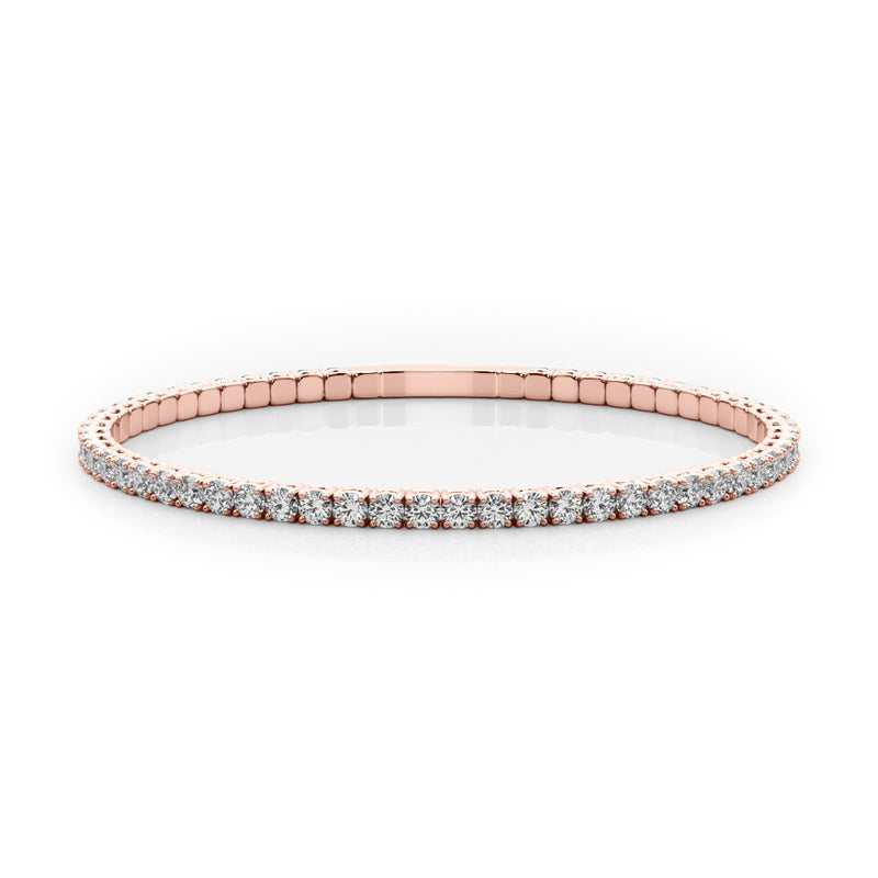 3.25ctw Round Brilliant Diamond Flex-able Eternity Tennis Bracelet Set In 14k Gold - simonbjewels.co