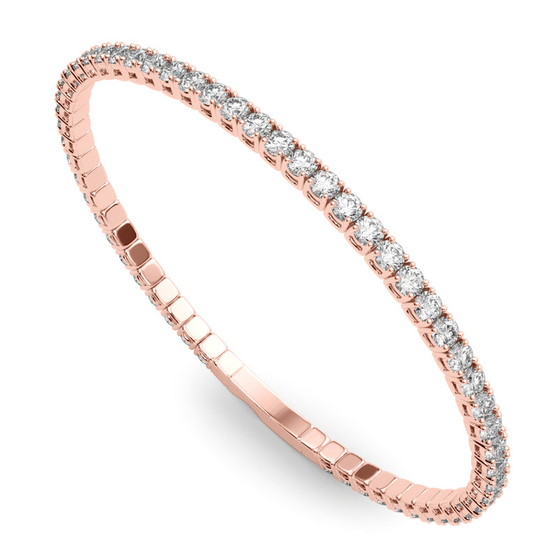 3.25ctw Round Brilliant Diamond Flex-able Eternity Tennis Bracelet Set In 14k Gold - simonbjewels.co