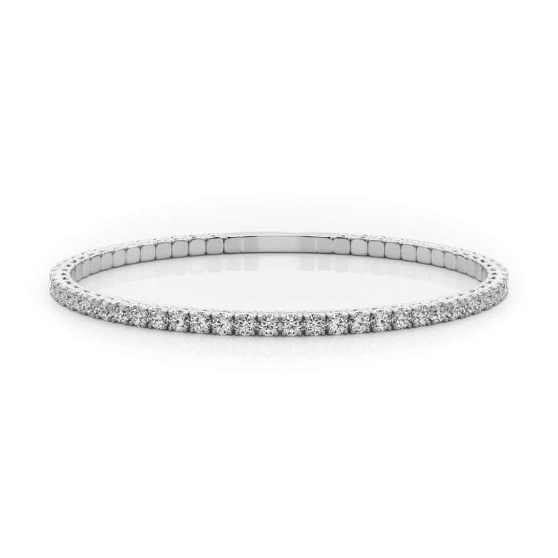 3.25ctw Round Brilliant Diamond Flex-able Eternity Tennis Bracelet Set In 14k Gold - simonbjewels.co