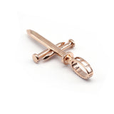 1/2 Carat F-VS Diamond Cross Screw Nail Pendant Solid 14k Rose Gold - simonbjewels.co