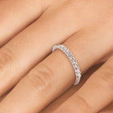 0.27ct Round cut U Prong Diamond Wedding Band Anniversary Ring Set In 14k White Gold - simonbjewels.co