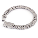 11.50 Carat F-VS Diamond Cuban Link Bracelet 65 Grams 14k White Gold - simonbjewels.co