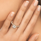 1.50ct Round Brilliant Knife-edge Micropavé Diamond Engagement Ring Setting (0.40ctw) In 14k White Gold - simonbjewels.co