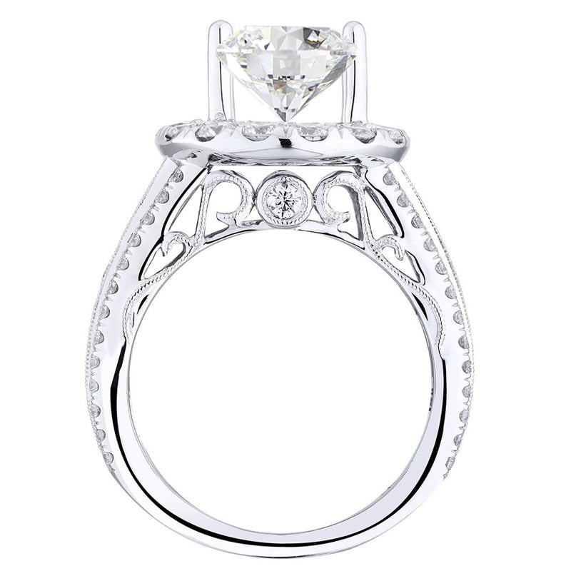 4.50 ct Round cut Diamond Halo engagement ring - simonbjewels.co