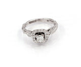 TACORI Halo Princess Cut Diamond Engagement Ring 18k White Gold Size 6 - simonbjewels.co