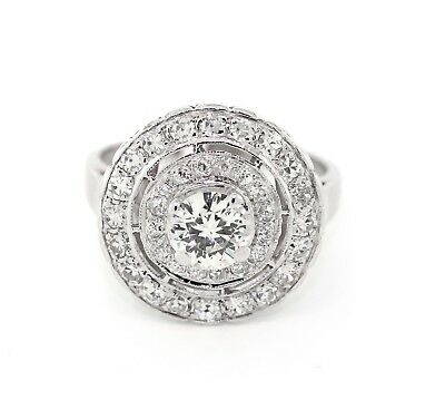 1940's Antique Vintage Art-deco Solitaire Natural Diamond Platinum Estate Ring - simonbjewels.co