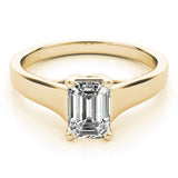 1 ct tw Emerald cut Diamond Solitaire Trellis Engagement Ring Setting In 14k White Gold - simonbjewels.co