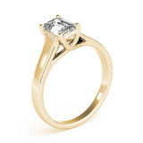 1 ct tw Emerald cut Diamond Solitaire Trellis Engagement Ring Setting In 14k White Gold - simonbjewels.co