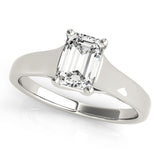 1 ct tw Emerald cut Diamond Solitaire Trellis Engagement Ring Setting In 14k White Gold - simonbjewels.co