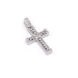 1/8 Carat F-VS Natural Diamond Cross Pendant Solid 14k White Gold - simonbjewels.co