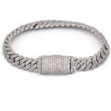 11.50 Carat F-VS Diamond Cuban Link Bracelet 65 Grams 14k White Gold - simonbjewels.co