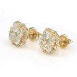 2.35 ctw Round Cluster Diamond Earrings in 14k Yellow Gold - simonbjewels.co